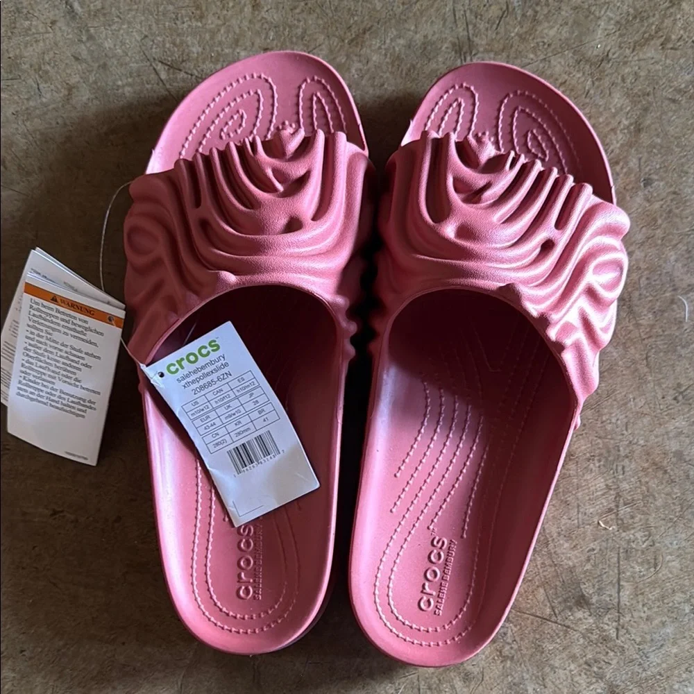 NWT CROCS Salehe Bembury x Pollex Slide 'Guppy' pink size 10